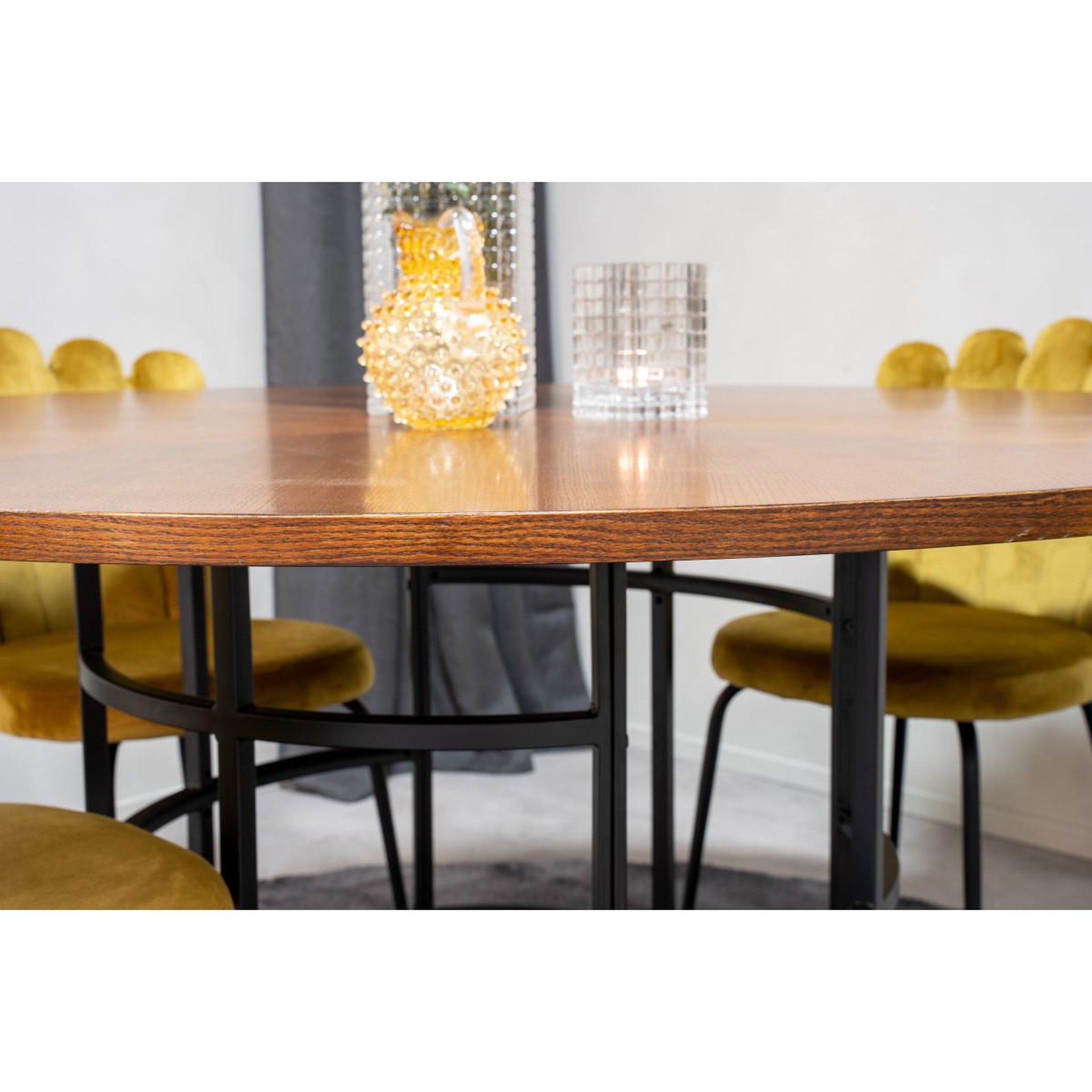 Voir la diapositive 5 : Paris Prix Ensemble table à manger & 4 chaises  copenhagen & limhamn  140cm jaune & marron