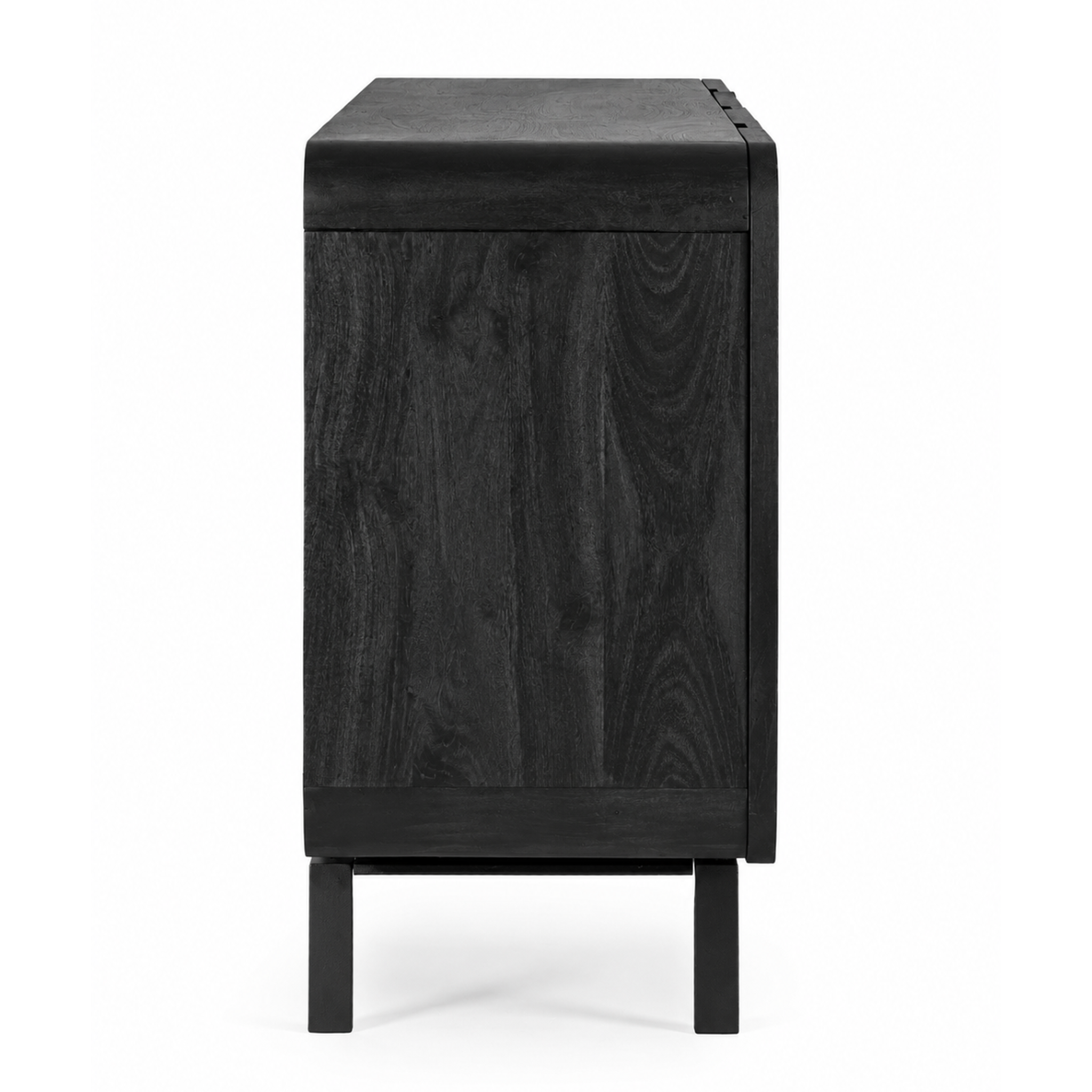 Voir la diapositive 5 : JLC KREATION Buffet manguier noir 4 portes 180 cm mira