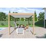 Voir la diapositive 5 : Pergola Bioclimatique autoportée 3X4 m - Aluminium - effet bois naturel/blanc - VS OMBREA®