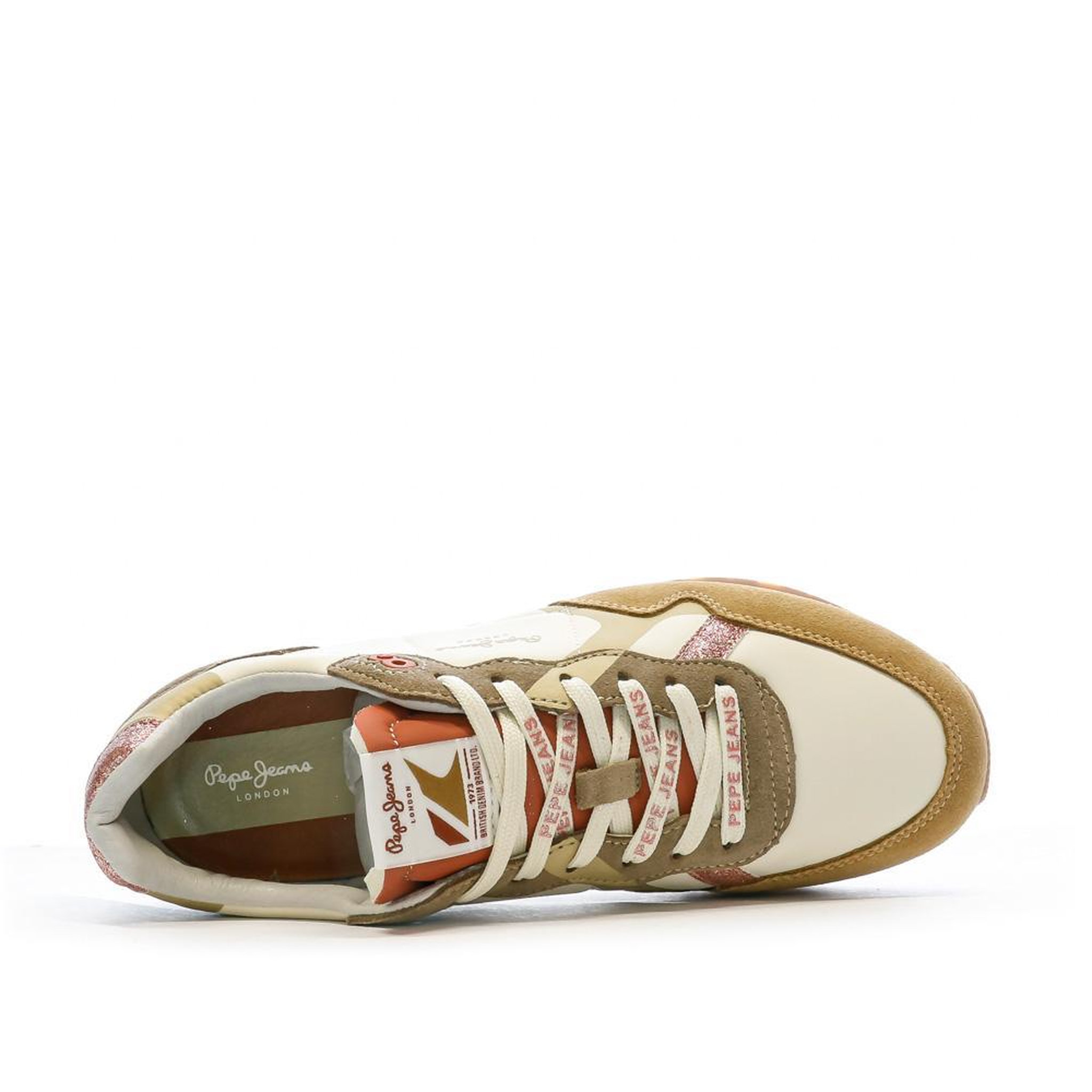 Voir la diapositive 4 : Pepe Jeans Baskets Écru/ Femme Pepe jeans Brit Print