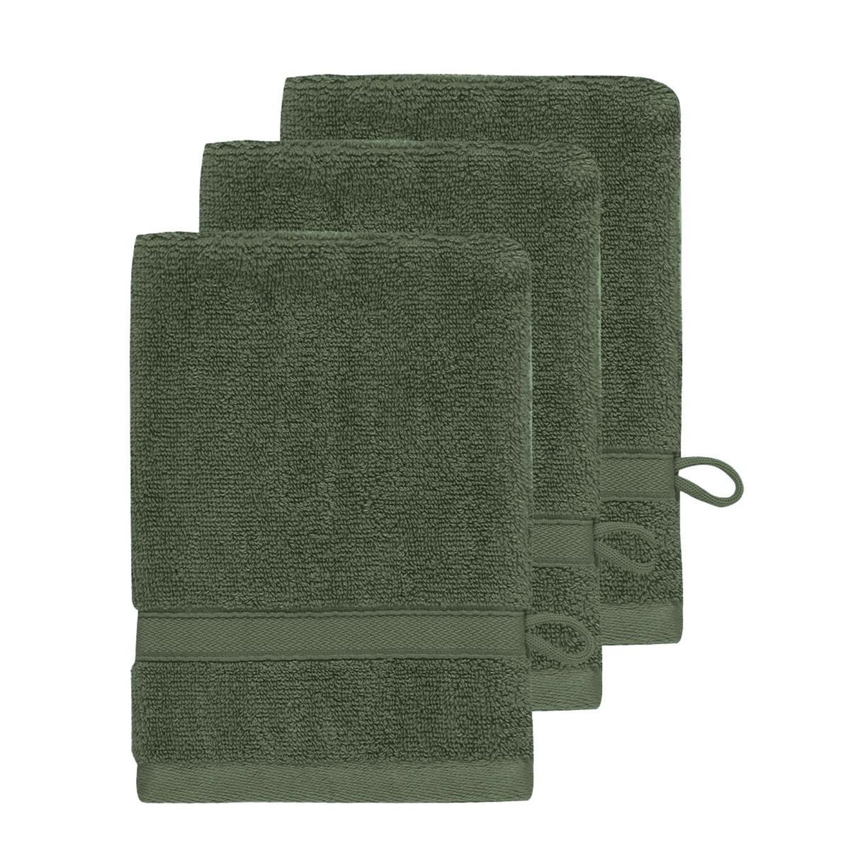 Sensei Maison Lot de 3 gants de toilette 600 g/m² SENSILK - 16x22 cm