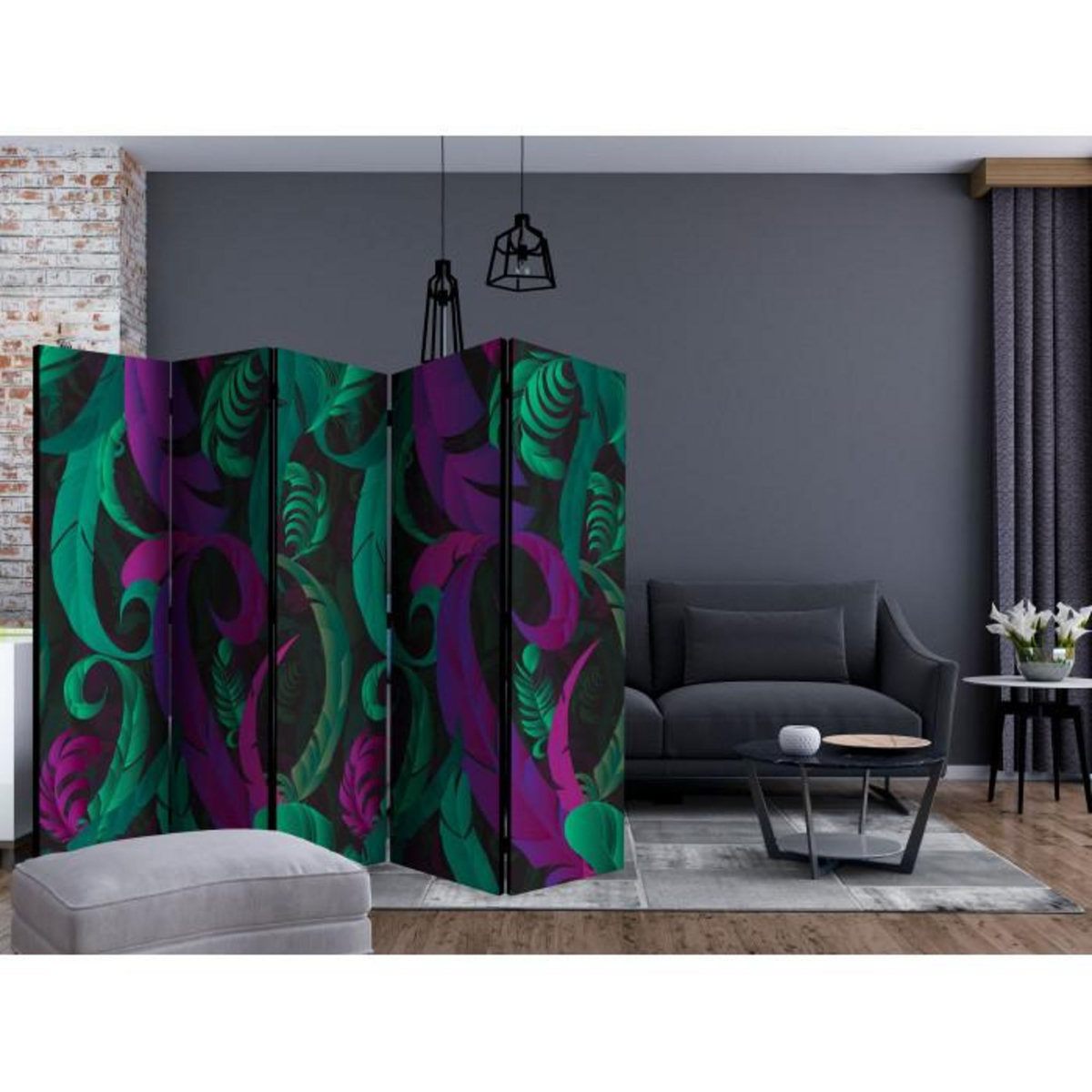 Paris Prix Paravent 5 Volets  Dance of Feathers  172x225cm