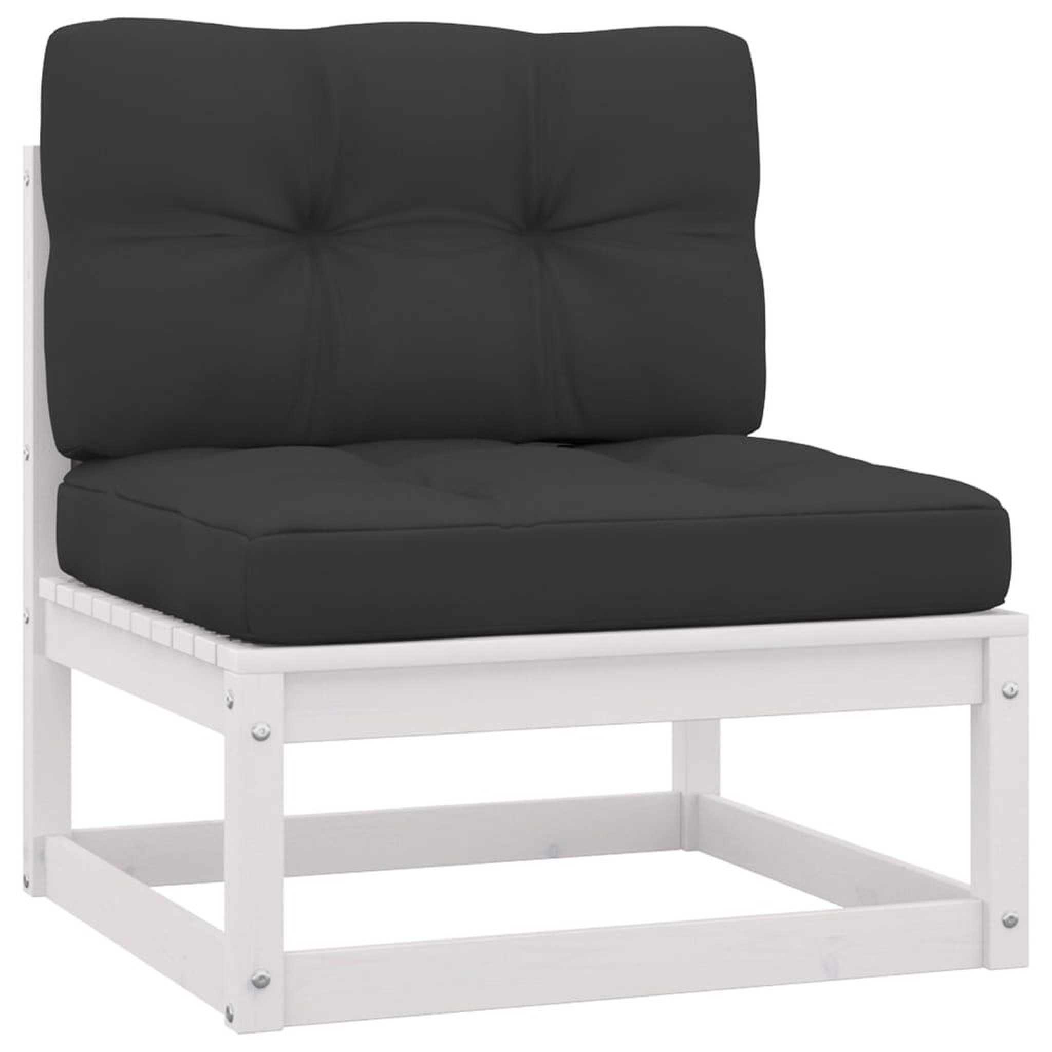 Voir la diapositive 5 : VIDAXL Salon de jardin 10 pcs avec coussins Blanc Bois de pin massif