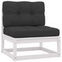 Voir la diapositive 5 : VIDAXL Salon de jardin 10 pcs avec coussins Blanc Bois de pin massif