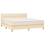 Voir la diapositive 3 : VIDAXL Sommier a lattes de lit avec matelas Creme 180x200 cm Tissu