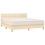 Voir la diapositive 3 : VIDAXL Sommier a lattes de lit avec matelas Creme 180x200 cm Tissu