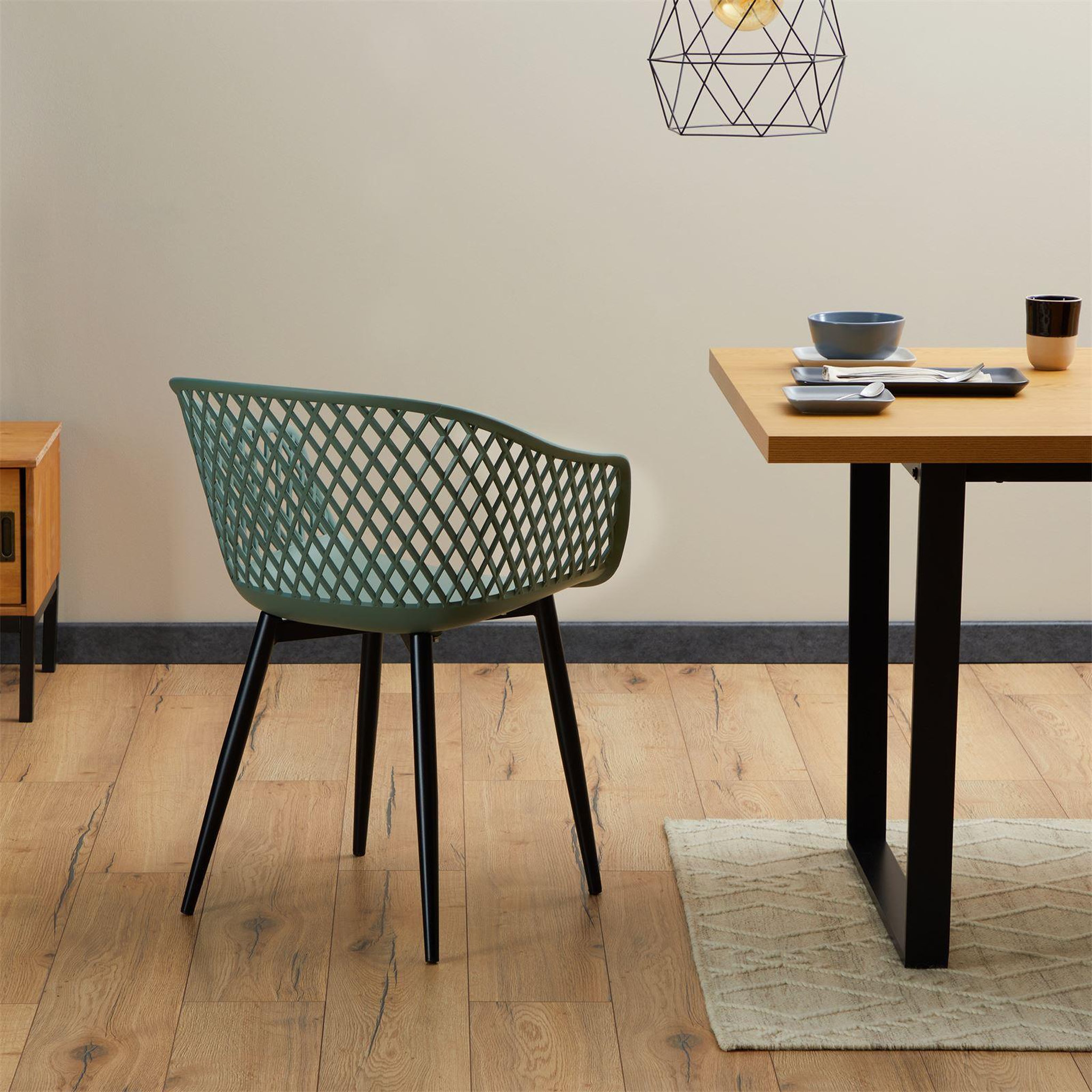Voir la diapositive 4 : IDIMEX Lot de 4 chaises MADEIRA style scandinave, pieds en bois