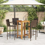Voir la diapositive 3 : VIDAXL Ensemble de bar de jardin 5 pcs marron bois massif acacia rotin