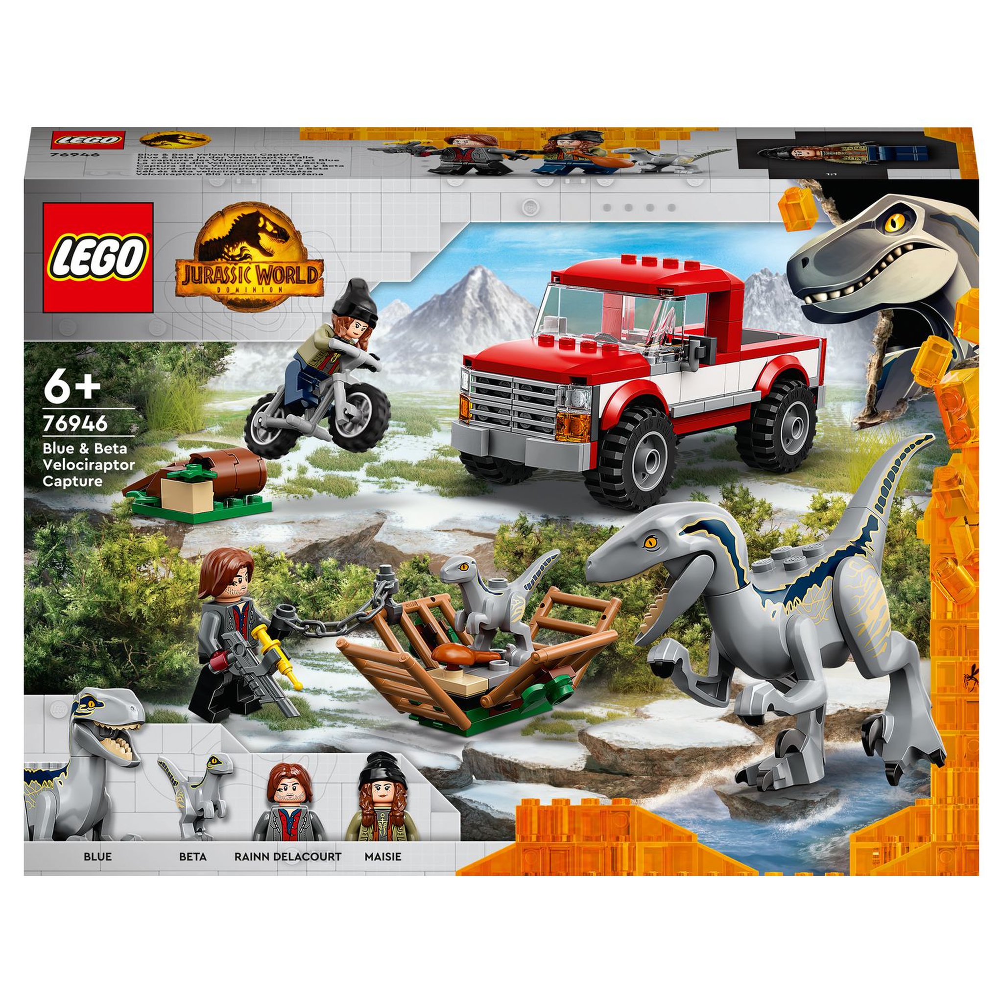 Voir la diapositive 1 : LEGO Jurassic World 76946 La Capture des Vélociraptors Beta et Blue