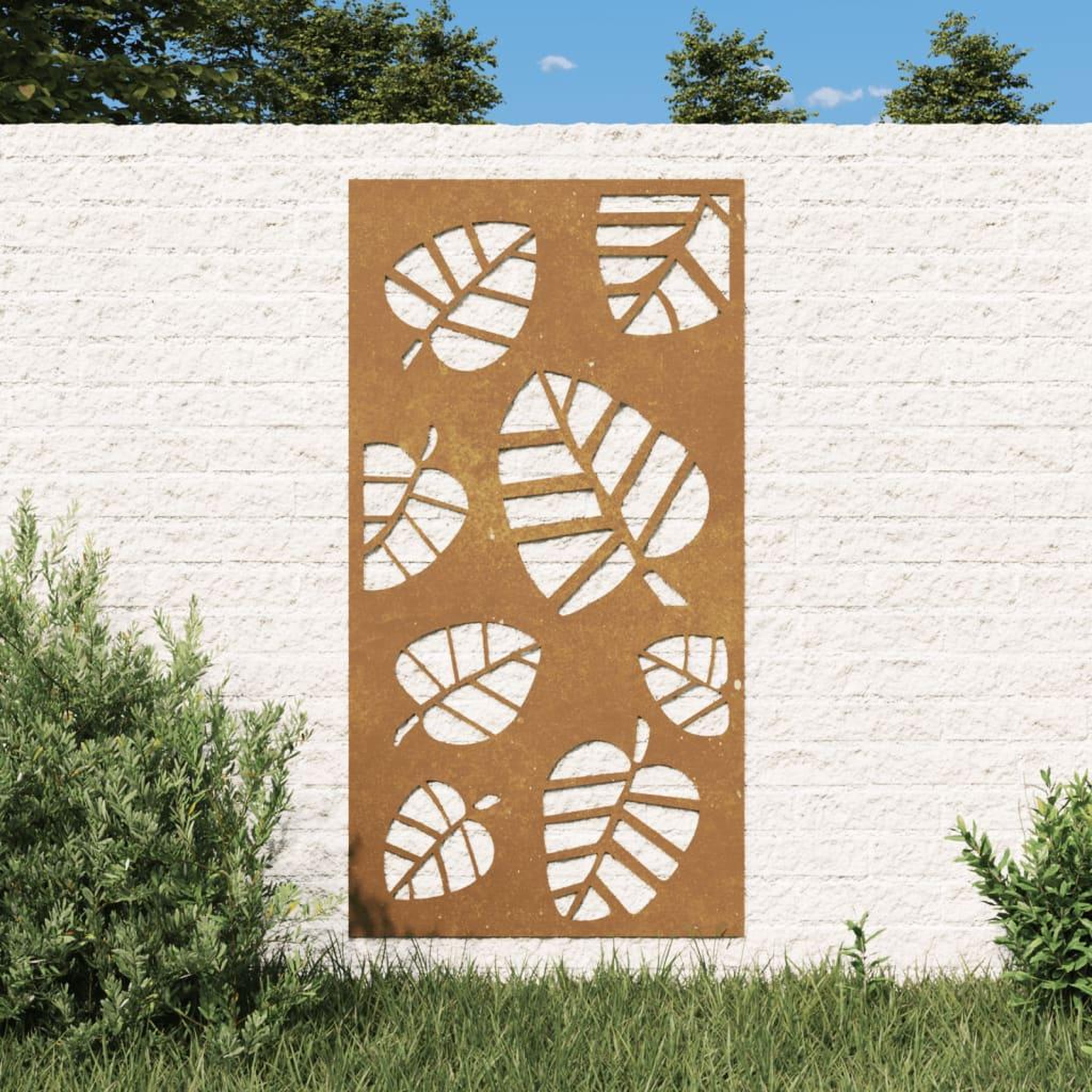VIDAXL Decoration murale jardin 105x55 cm acier corten design feuille