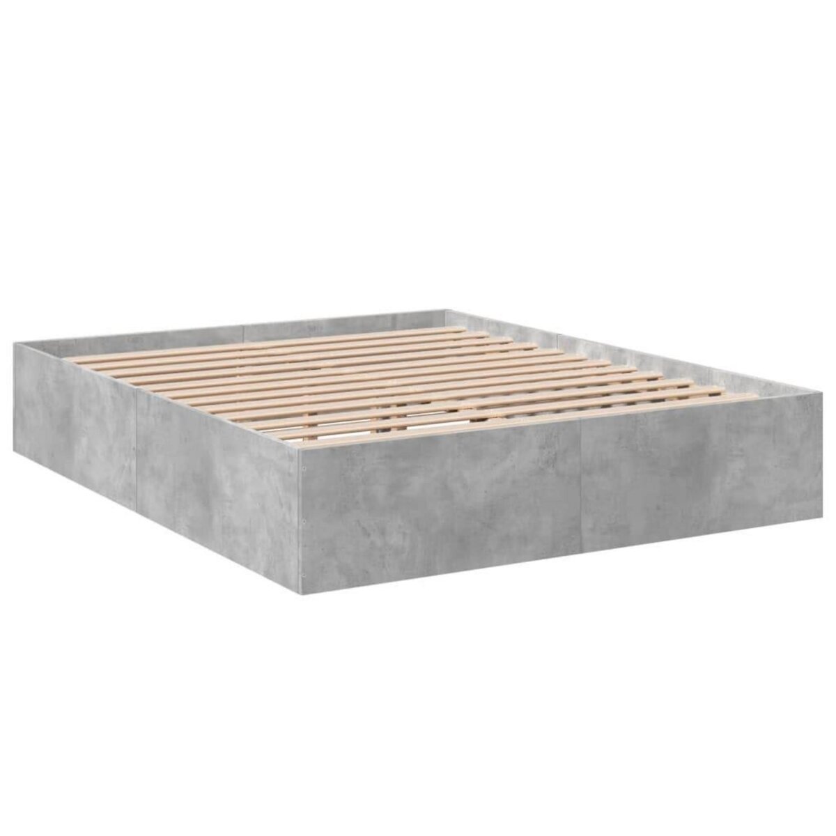 VIDAXL Cadre de lit sans matelas gris beton 150x200 cm