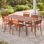 Voir la diapositive 2 : CONCEPT USINE Ensemble table de jardin 160 cm et 6 chaises terracotta BERGAME
