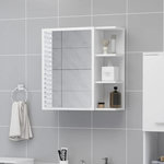 VIDAXL Armoire à miroir de salle de bain Blanc Bois d'ingénierie