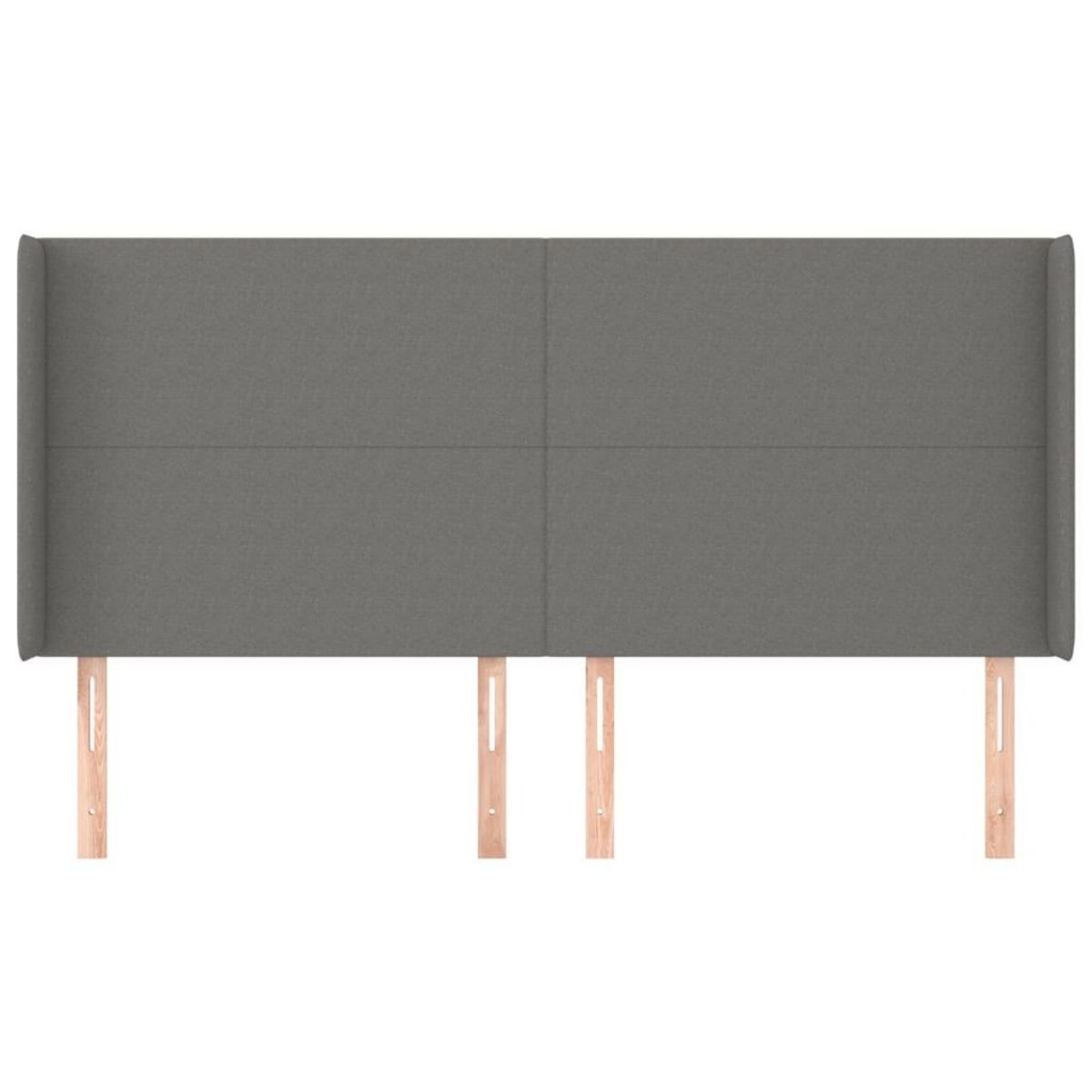 VIDAXL Tete de lit avec oreilles Gris fonce 203x16x118/128 cm Tissu
