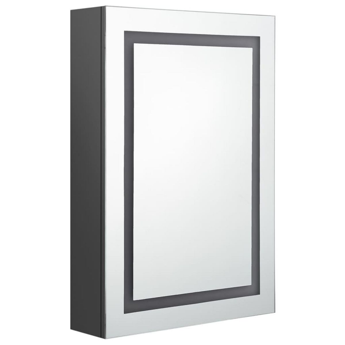 VIDAXL Armoire de salle de bain a miroir LED Gris 50x13x70 cm