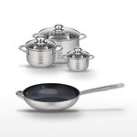 ELO Lot Poêle 32cm et 3 Faitouts Elo Profi Therm Platinum