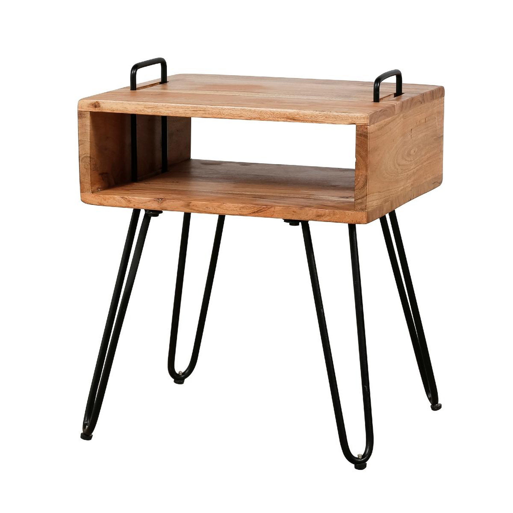 JLC KREATION Table de chevet en bois massif maniglia 1 niche