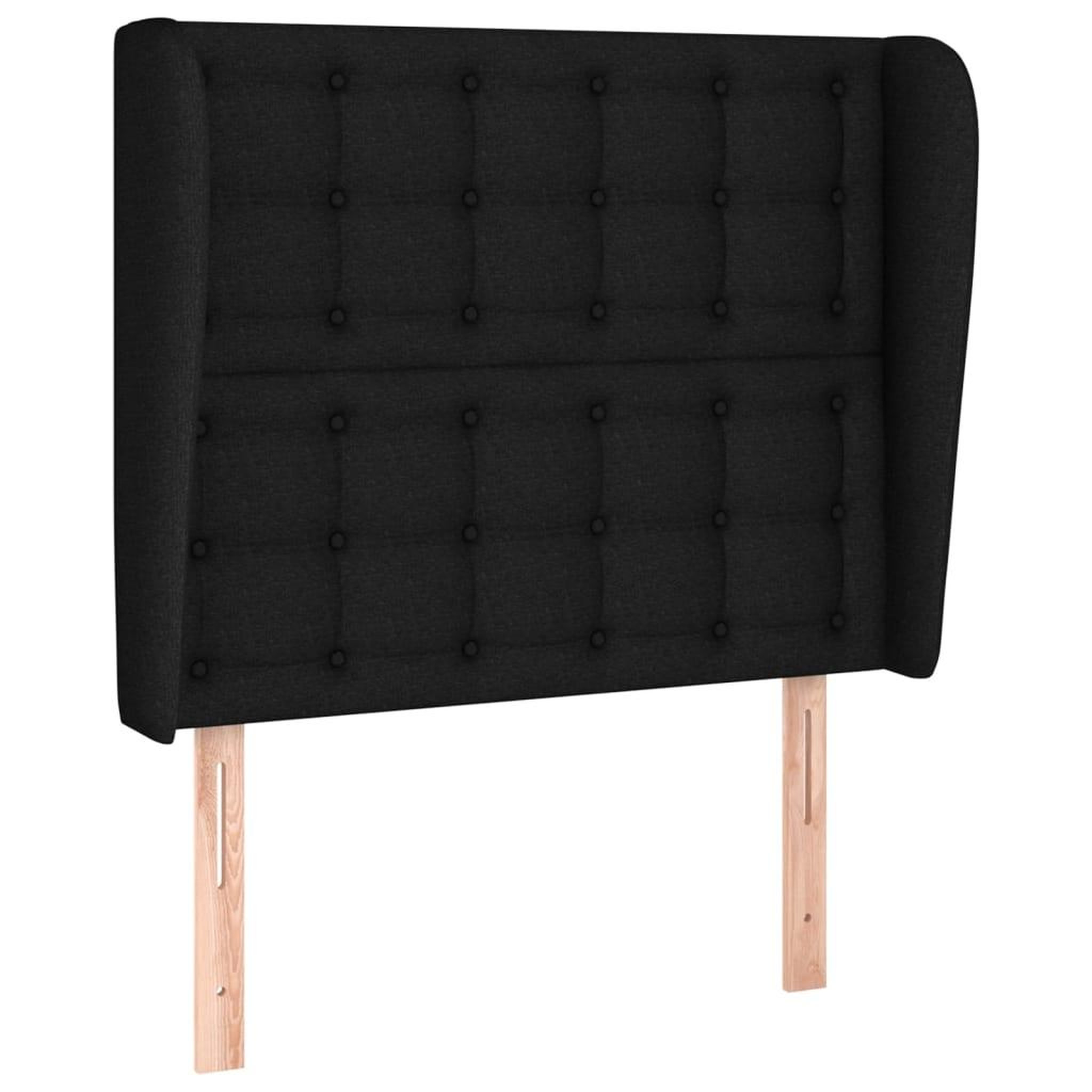 Voir la diapositive 2 : VIDAXL Tete de lit avec oreilles Noir 83x23x118/128 cm Tissu