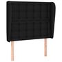 Voir la diapositive 2 : VIDAXL Tete de lit avec oreilles Noir 83x23x118/128 cm Tissu