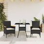 Voir la diapositive 1 : VIDAXL Ensemble a manger de jardin et coussins 3 pcs noir rotin verre