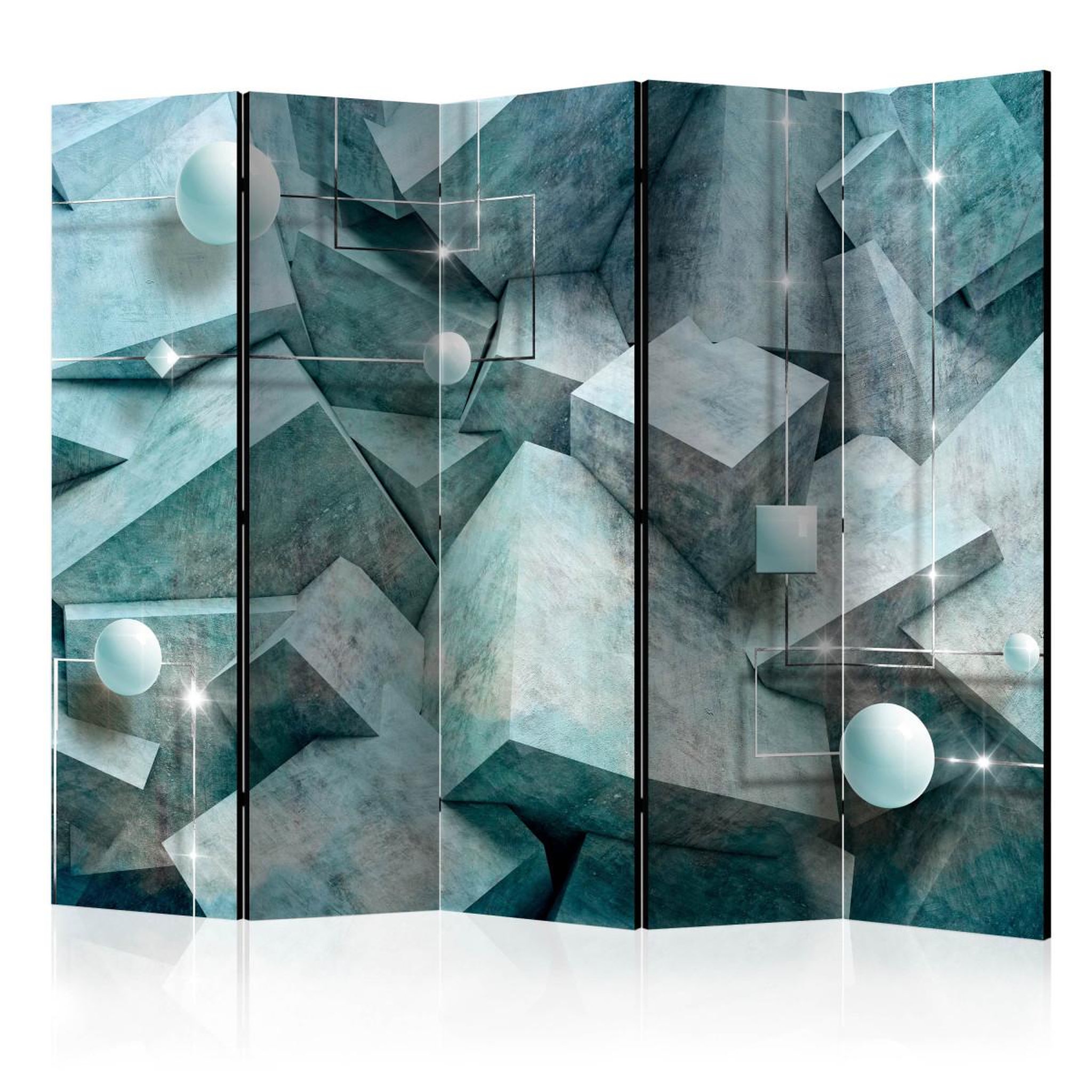 Paris Prix Paravent 5 volets  concrete cubes green  172x225cm