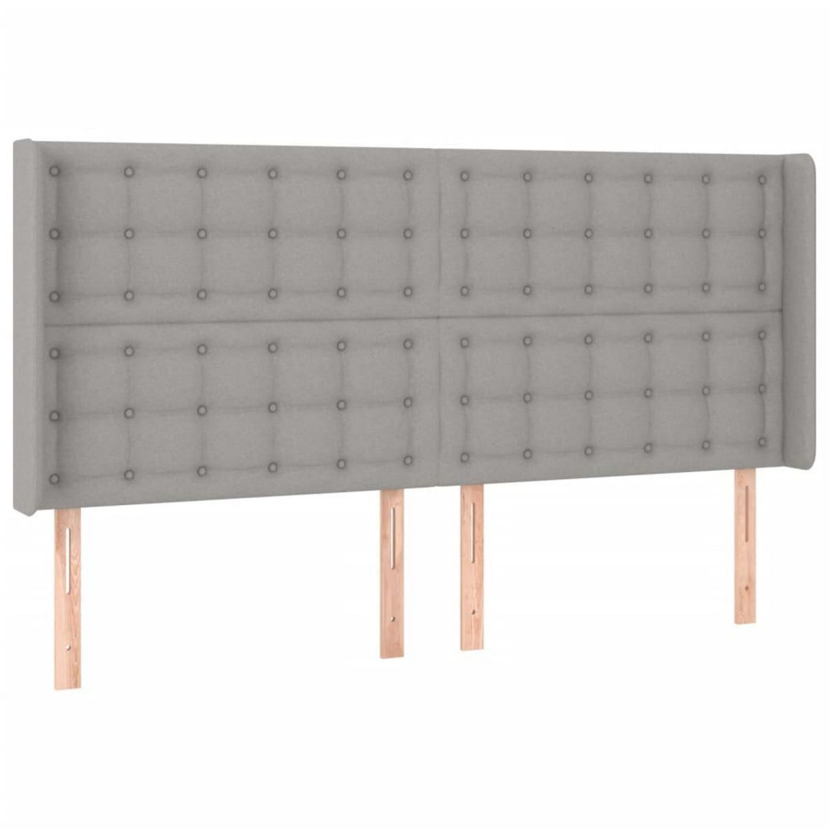 VIDAXL Tete de lit a LED Gris clair 203x16x118/128 cm Tissu