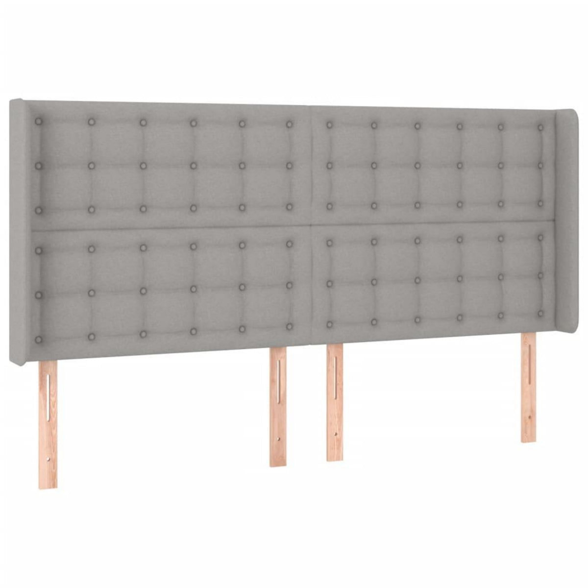 VIDAXL Tete de lit a LED Gris clair 203x16x118/128 cm Tissu