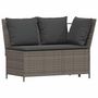 Voir la diapositive 5 : VIDAXL Salon de jardin 4 pcs avec coussins forme L gris resine tressee