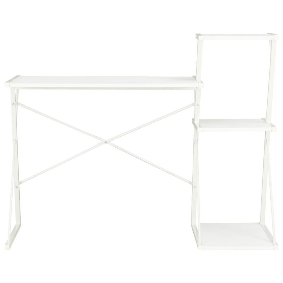 VIDAXL Bureau avec etagere Blanc 116x50x93 cm