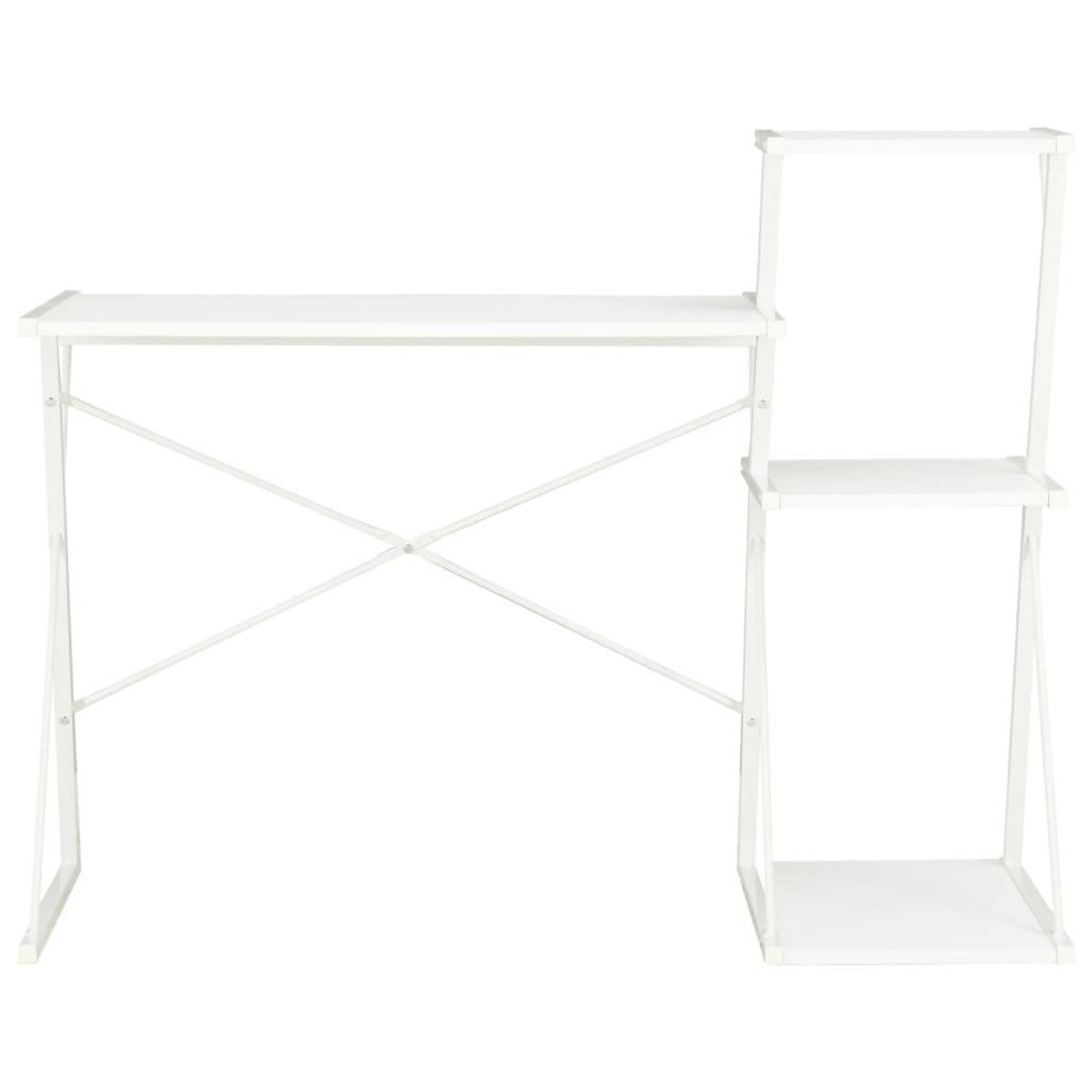 VIDAXL Bureau avec etagere Blanc 116x50x93 cm