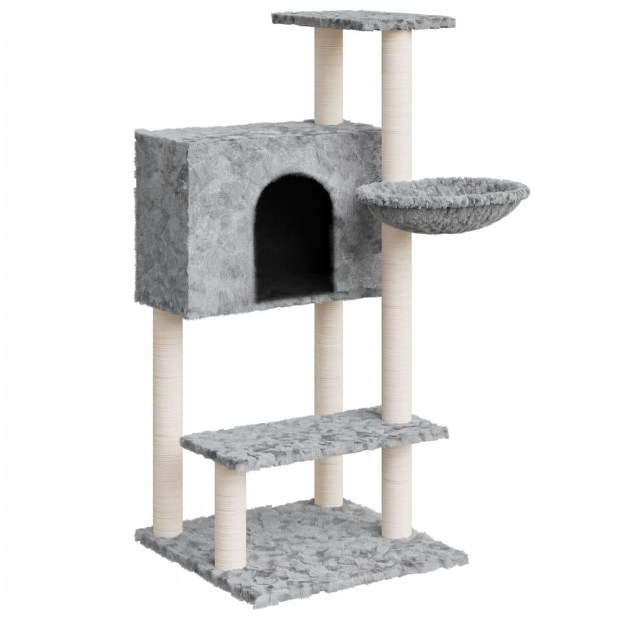 Voir la diapositive 2 : VIDAXL Arbre a chat avec griffoirs en sisal Gris clair 108,5 cm