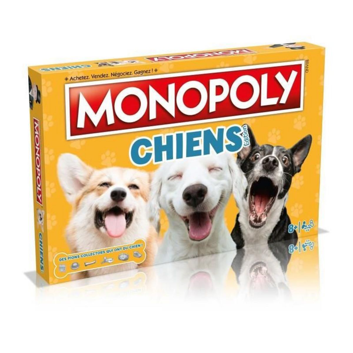 Winning Moves Monopoly Chiens - Jeu de société - WINNING MOVES - Monopoly mettant en vedette les chiens de différentes races.