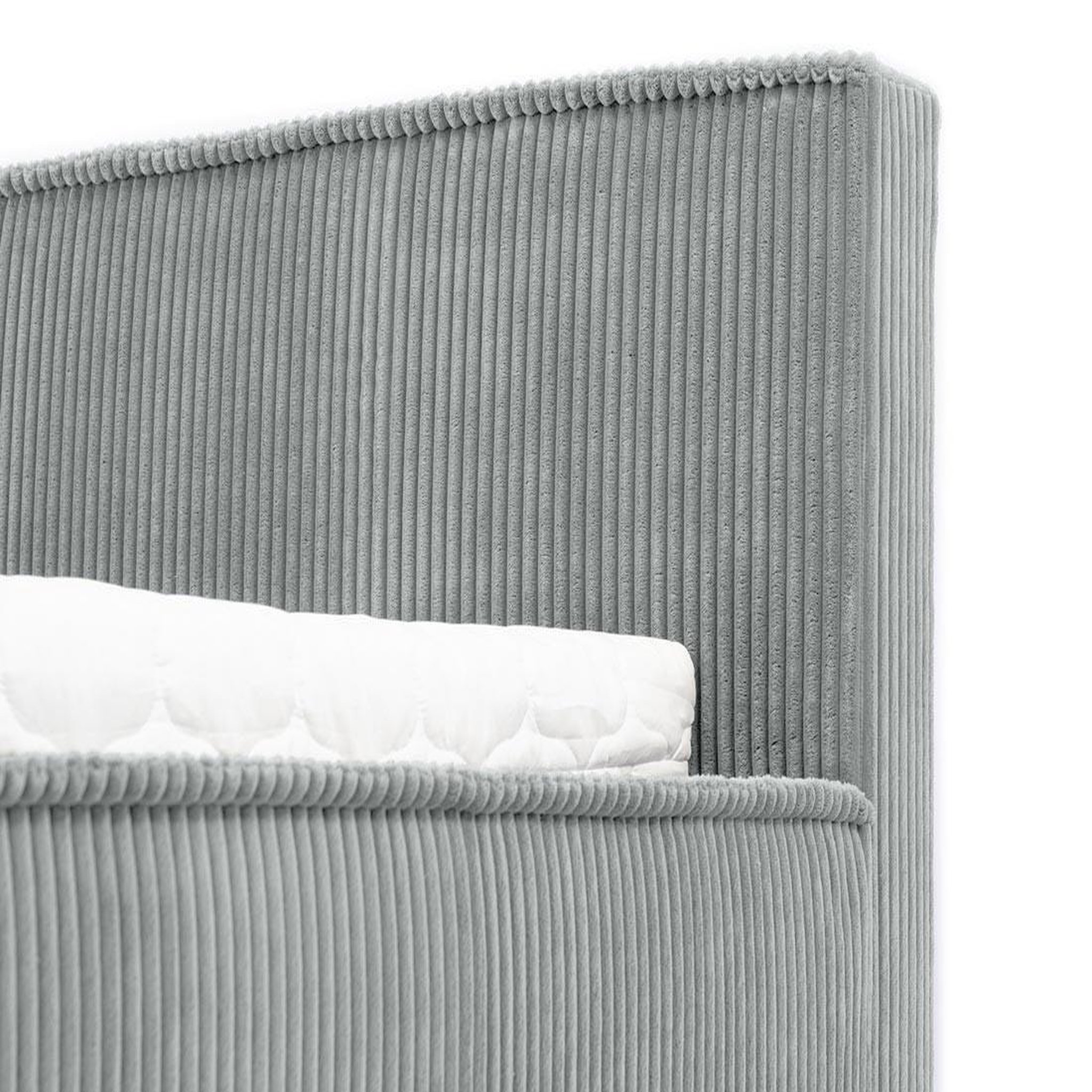 Voir la diapositive 6 : BEST MOBILIER Swan - lit coffre - 180x200 cm - sommier inclus - en velours côtelé grosses côtes