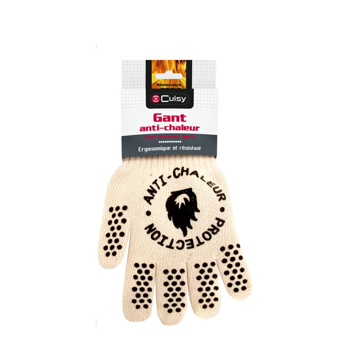 CUISY Gant anti-chaleur coton + silicone