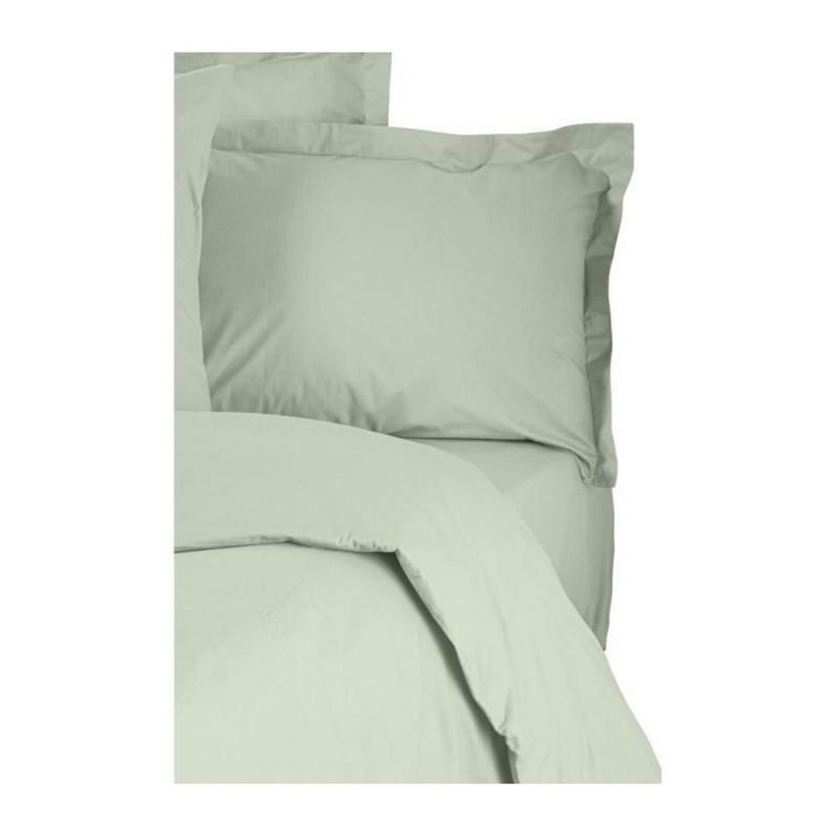 GENERIQUE Parure de lit - 1 housse de couette 220 x 240 cm + 2 taies d'oreiller 60 x 60 cm - 100% coton renforcé - Vert