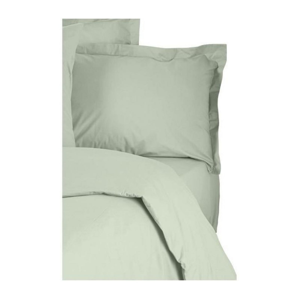 GENERIQUE Parure de lit - 1 housse de couette 220 x 240 cm + 2 taies d'oreiller 60 x 60 cm - 100% coton renforcé - Vert