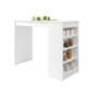 Voir la diapositive 2 : BEST MOBILIER Drazic - table de bar avec rangements - blanc - de 2 à 4 personnes