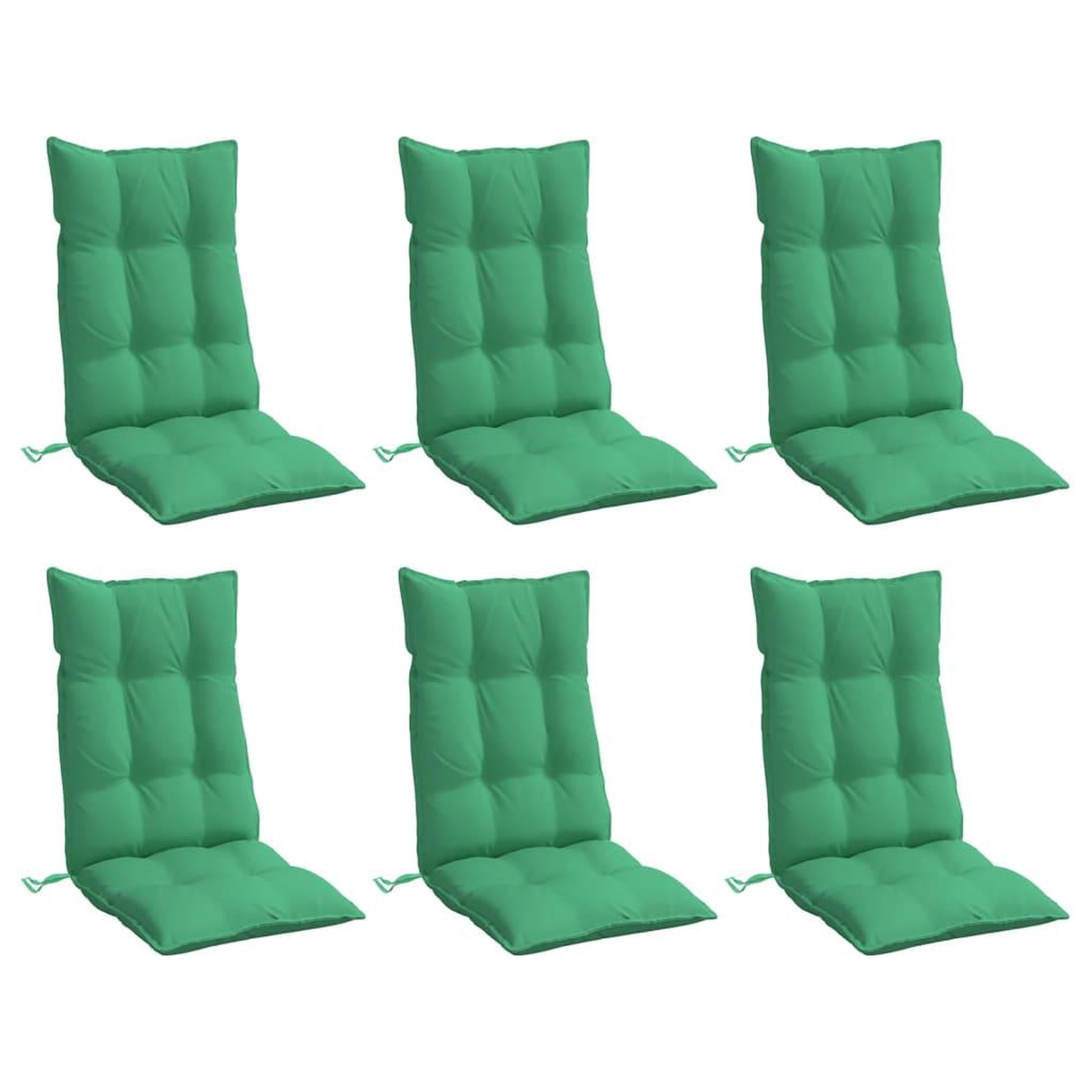 Voir la diapositive 3 : VIDAXL Coussins de chaise a dossier haut lot de 6 vert tissu oxford