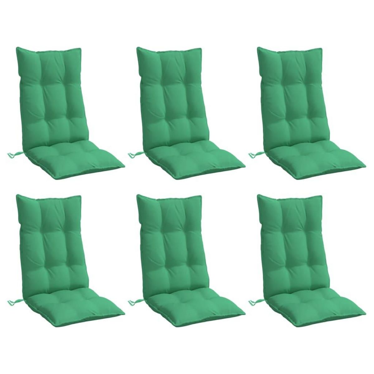 VIDAXL Coussins de chaise a dossier haut lot de 6 vert tissu oxford
