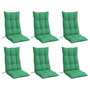 Voir la diapositive 3 : VIDAXL Coussins de chaise a dossier haut lot de 6 vert tissu oxford