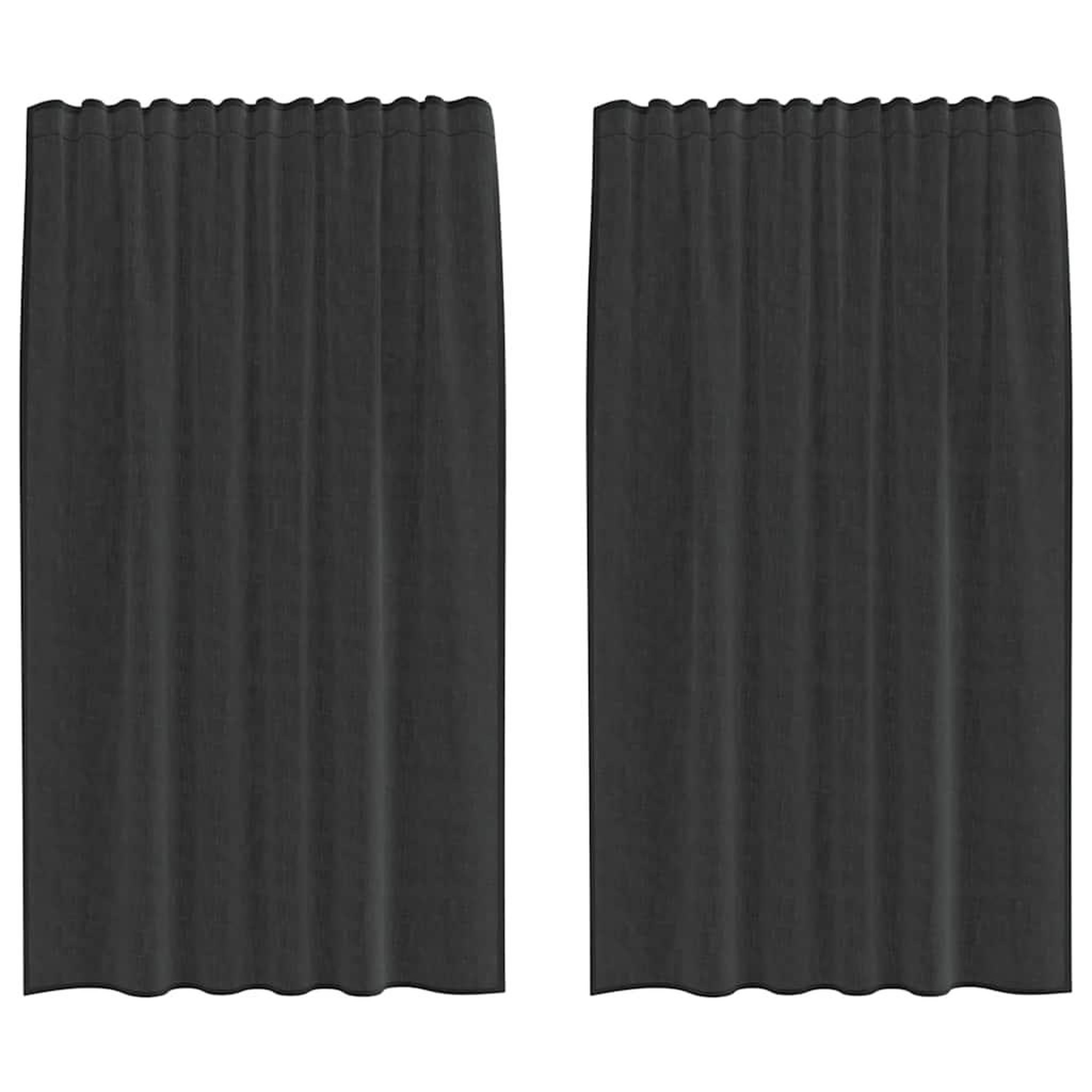 Voir la diapositive 2 : VIDAXL Rideaux en voile avec passants 2 pcs noir