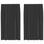 Voir la diapositive 2 : VIDAXL Rideaux en voile avec passants 2 pcs noir