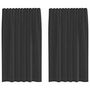 Voir la diapositive 2 : VIDAXL Rideaux en voile avec passants 2 pcs noir