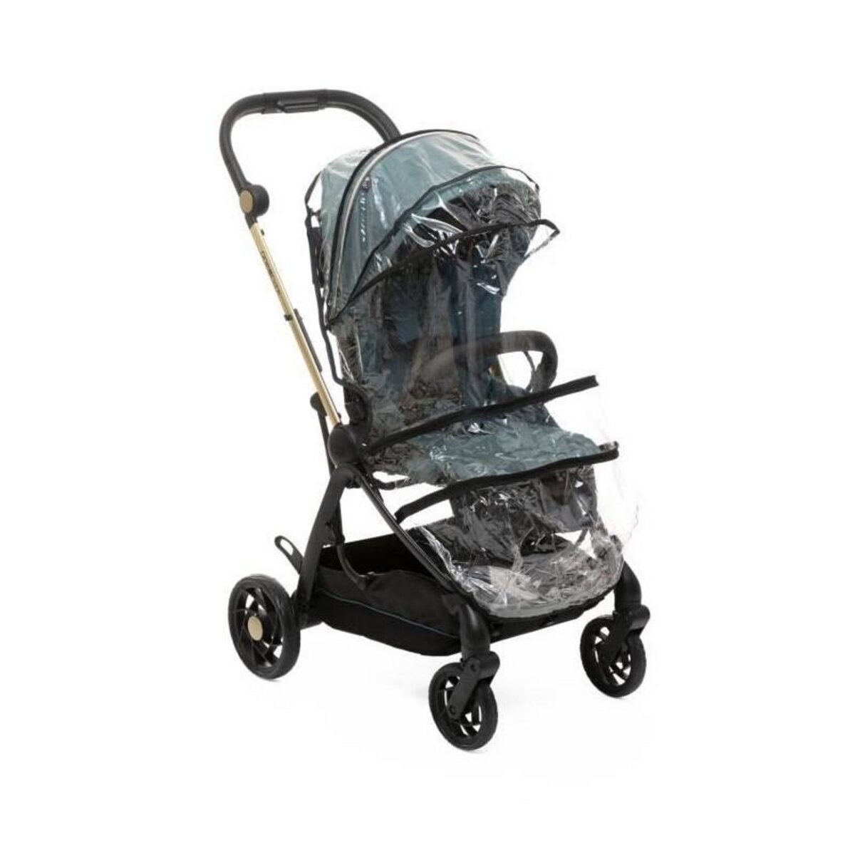 CHICCO Poussette citadine - CHICCO - One4Ever Green Gem - Hamac réversible - Grandes roues - Poids 7.9 kg