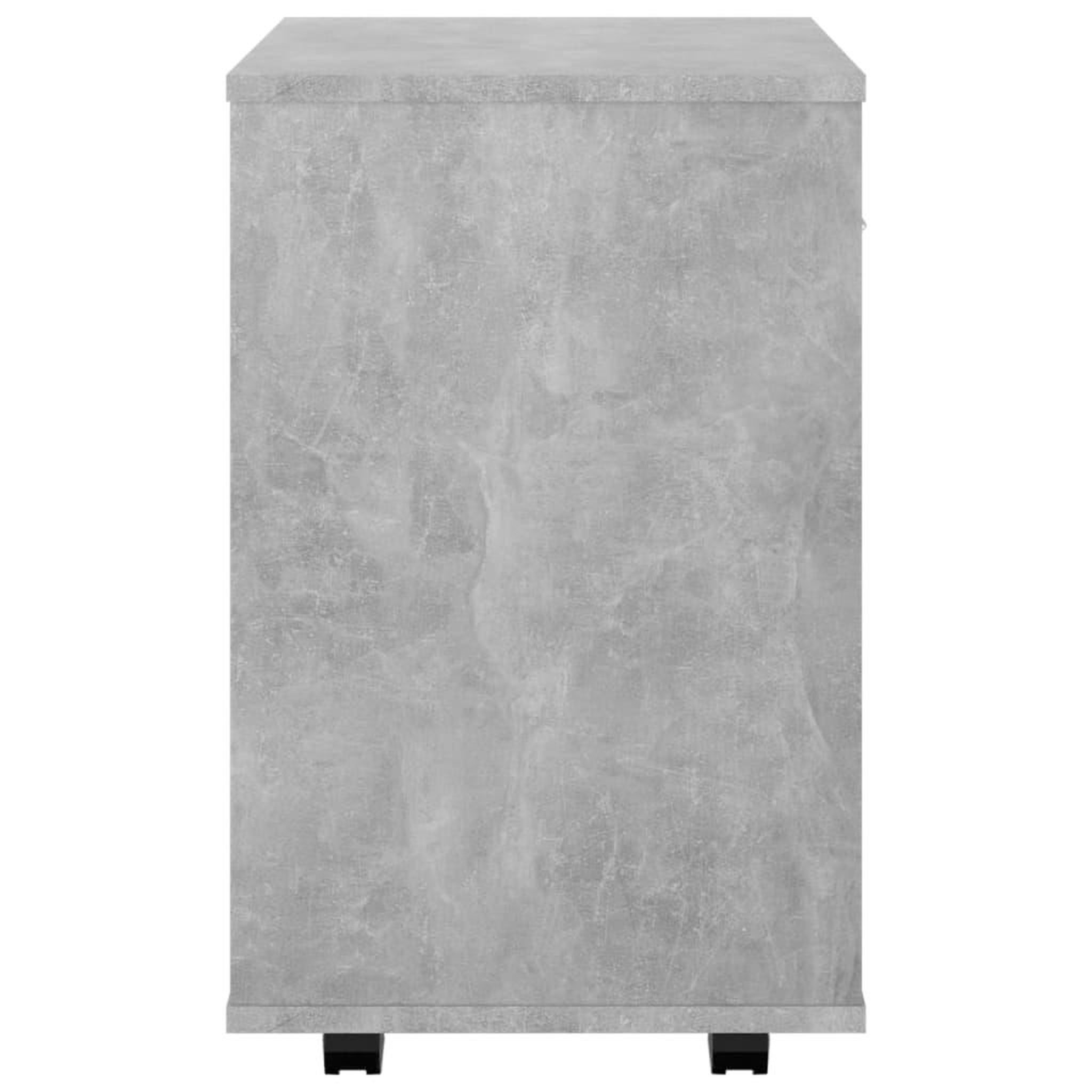 Voir la diapositive 5 : VIDAXL Armoire a roulettes Gris beton 46x36x59 cm Bois d'ingenierie