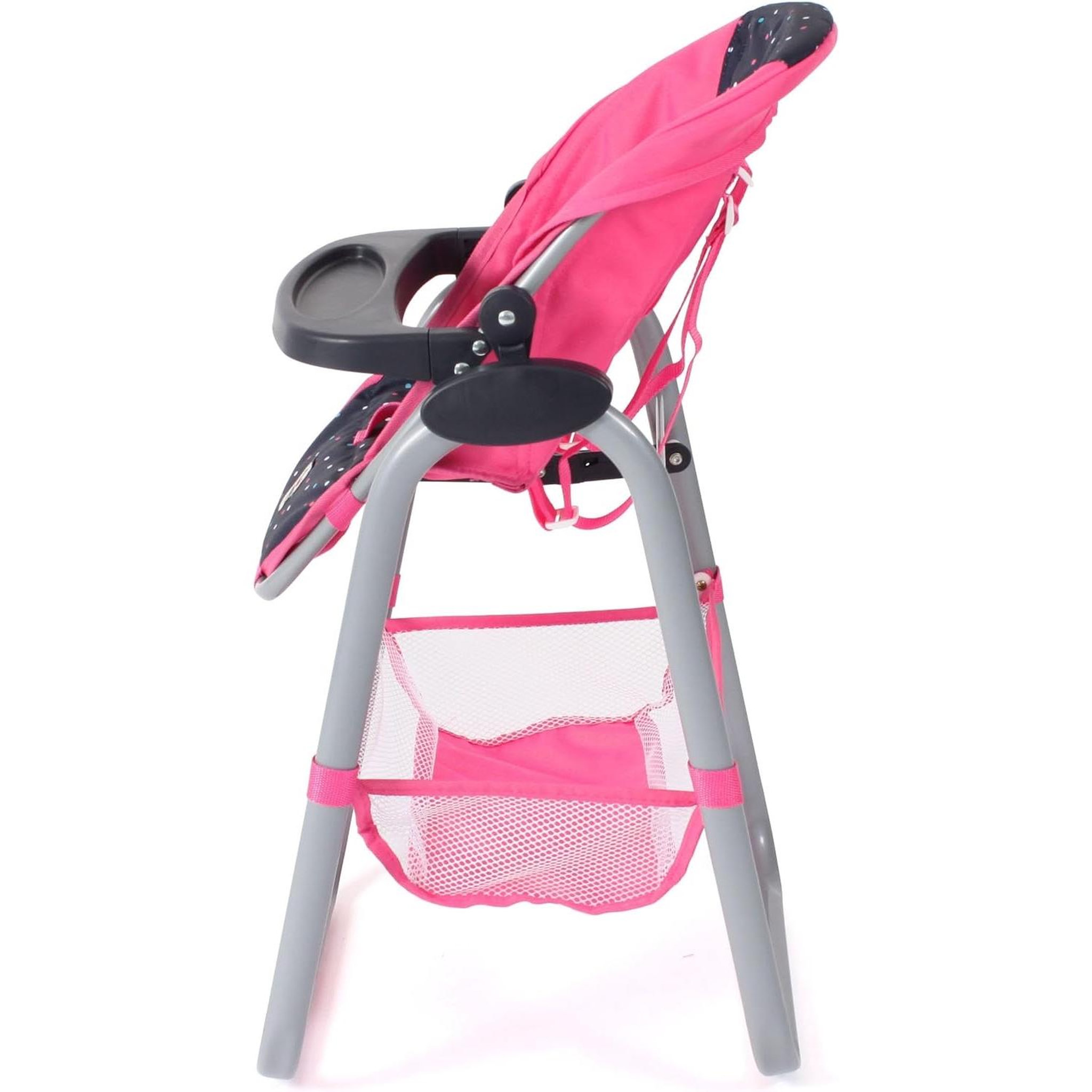 Voir la diapositive 2 : BAYER CHIC 2000 Chaise haute pour poupées Rose à pois