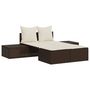 Voir la diapositive 2 : VIDAXL Chaise longue double avec coussins marron resine tressee