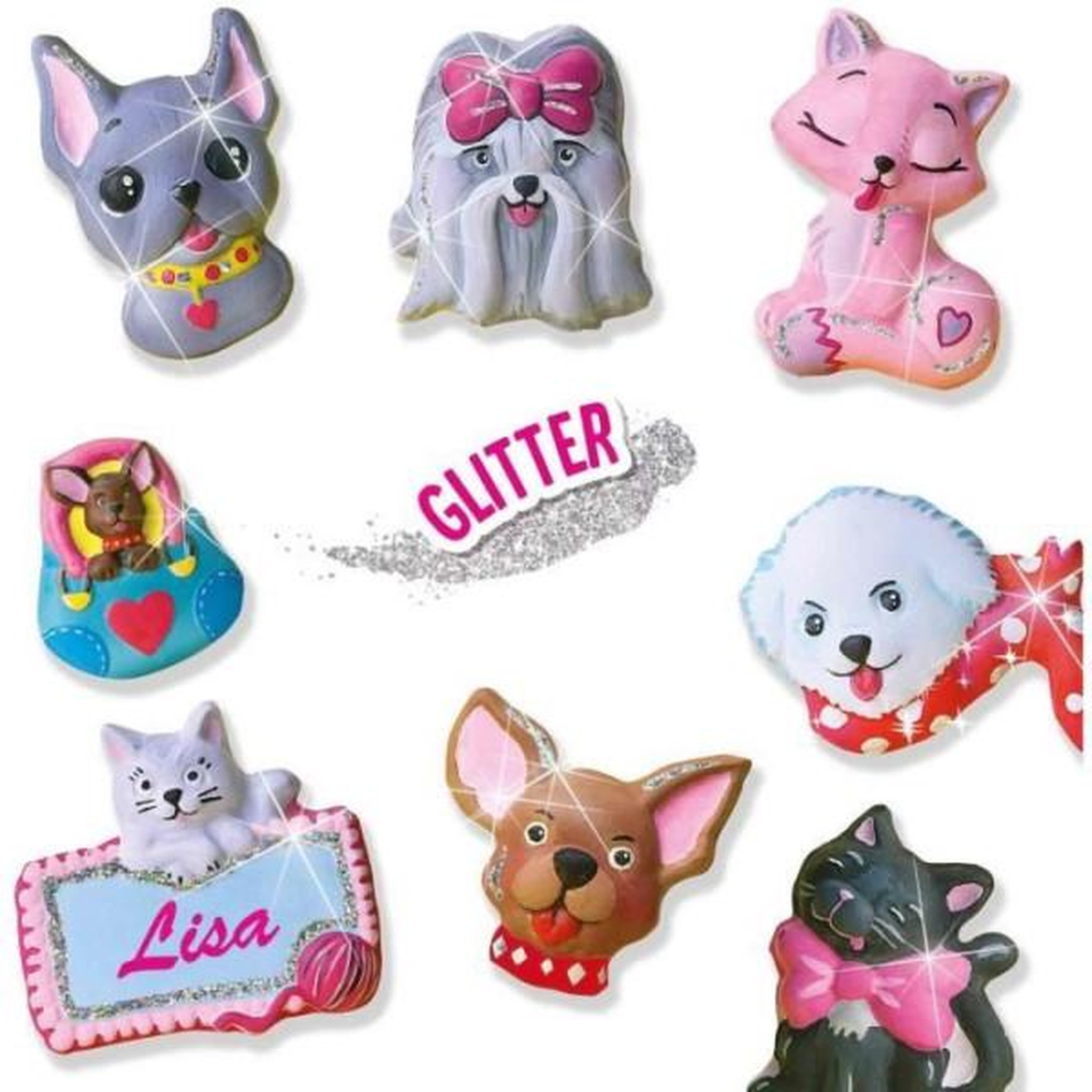 Voir la diapositive 5 : SES Creative SES CREATIVE - Moulage en plâtre chiens et chats - Jaune, vert et rose - Enfant - Plus de 5 ans
