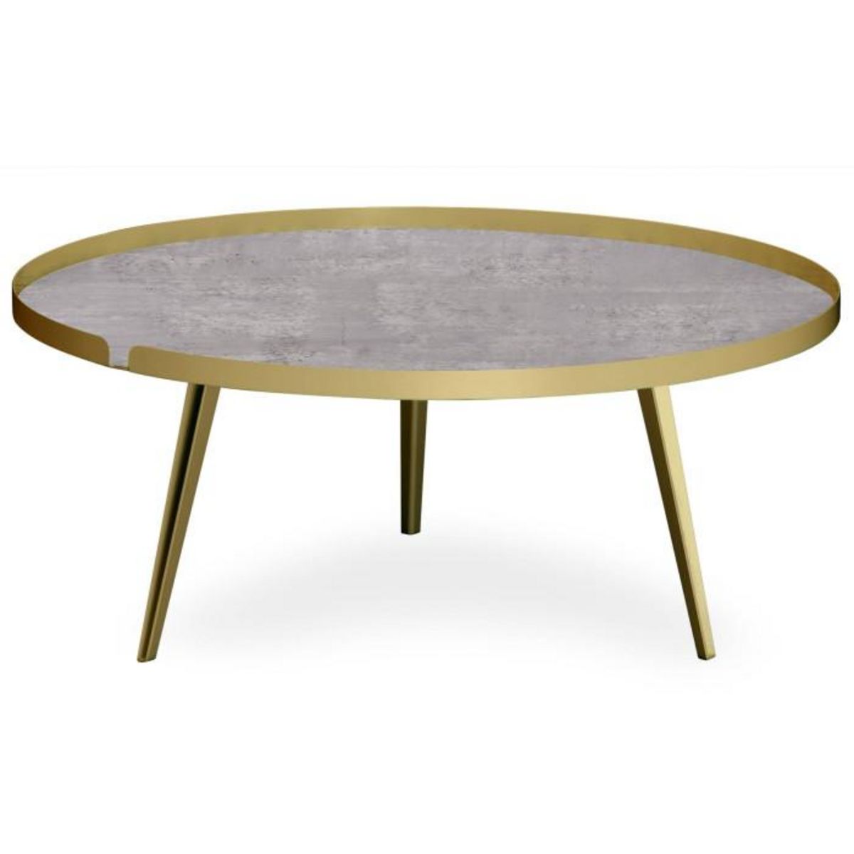 Paris Prix Table Basse à Rebord 2 Covers  Texture  90cm Or