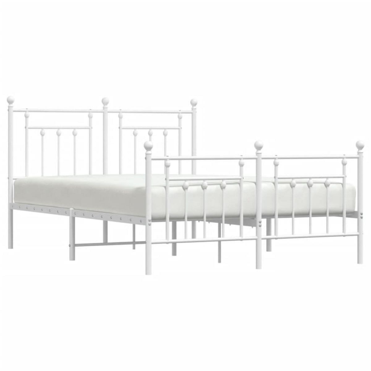 VIDAXL Cadre de lit metal sans matelas et pied de lit blanc 140x190 cm